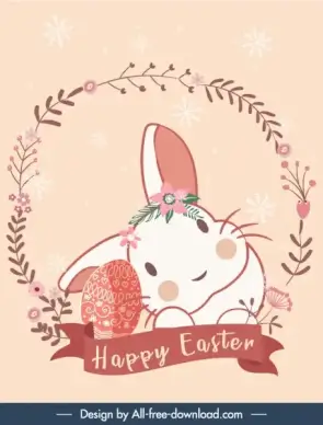 easter banner template bunny egg wreath ribbon decor
