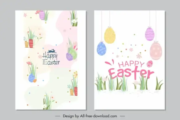 easter card template flat classic handdrawn decor