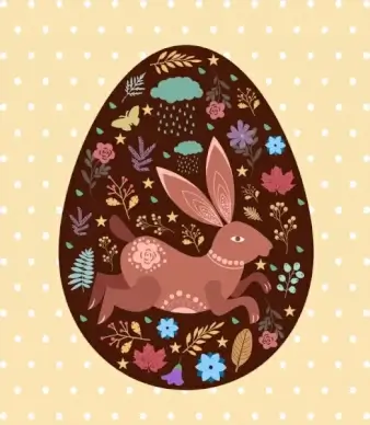 easter egg background rabbit flowers pattern decor