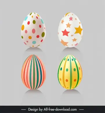 easter eggs icons sets modern elegant repeating pattern decor