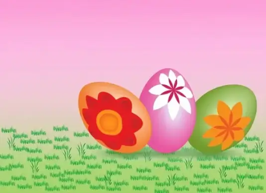 easter eggs on pink