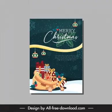 ebook cover page christmas template elegant classical presents design 