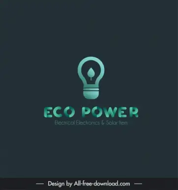 eco power logo template lightbulb sketch modern flat contrast design