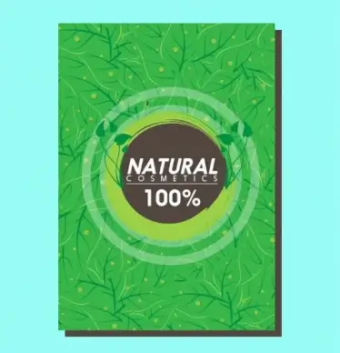 eco products flyer green leaves background and circle