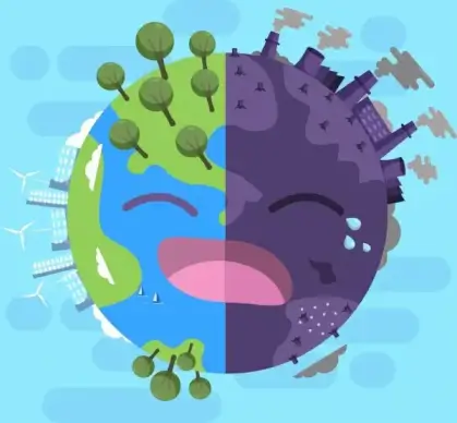ecology banner stylized earth icon fresh pollution decor