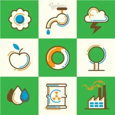 ecology icon set
