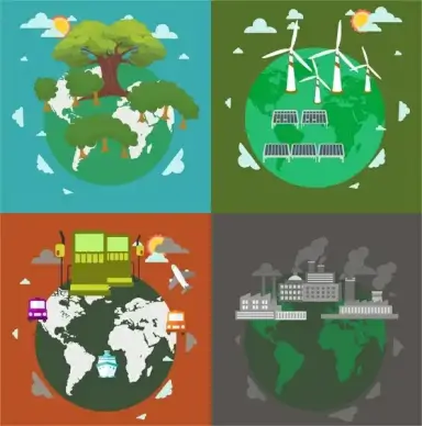 ecology protection concepts illustration with earths elements