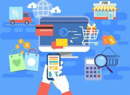 ecommerce background shopping design elements icons