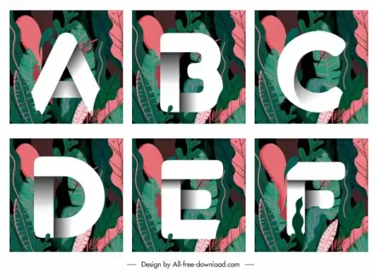 educational alphabet templates words leaves decor