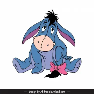eeyore winnie the pooh icon bored donkey sketch cute cartoon character