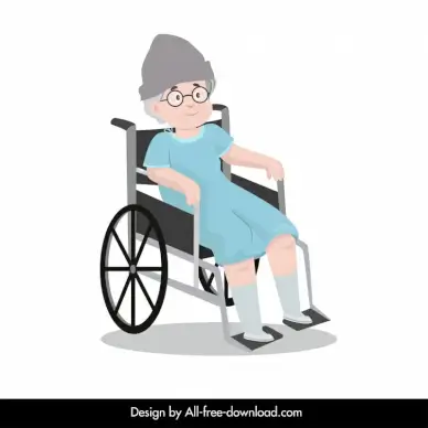  elderly patient icon wheelchair sketch cartoon design 