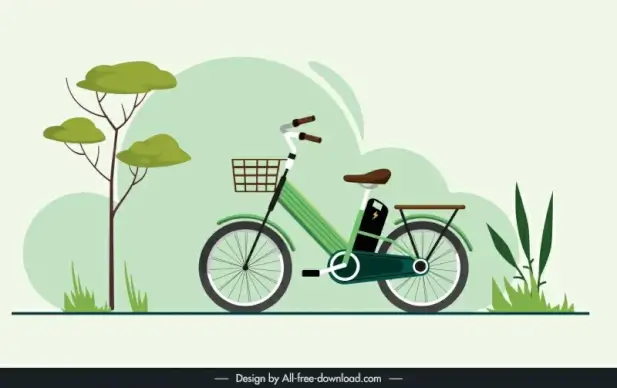 electric bicycle advertising backdrop flat elegant