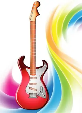electric guitar on colorful abstract background