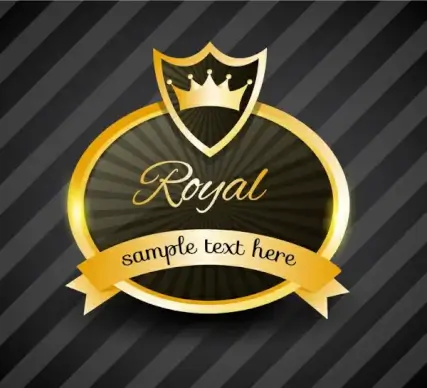 elegant royal label design on striped background