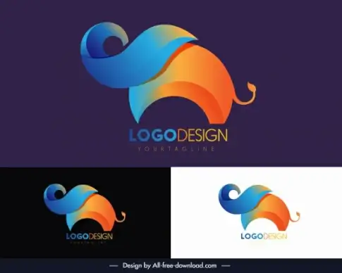 elephant logotype colorful abstract decor