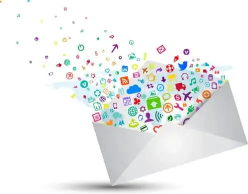 email vector illustration with envelope and interface icons