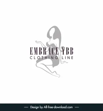 embrace ybb logo template attractive woman sketch