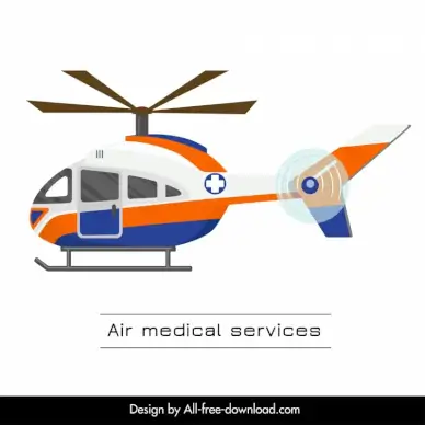 emergency helicopter icon modern flat outline 