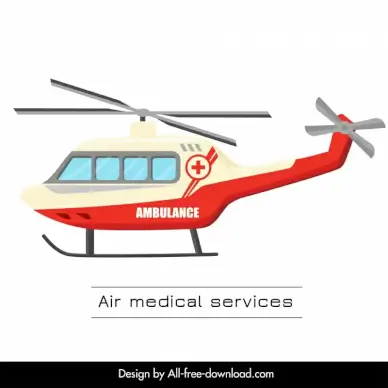 emergency helicopter icon modern flat sketch