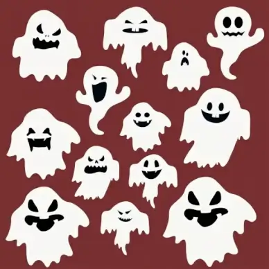 emoticon background funny ghost face icons