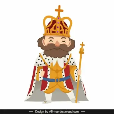 emperor icon old man sketch cartoon design