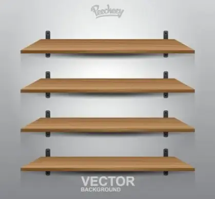 empty wooden shelfs