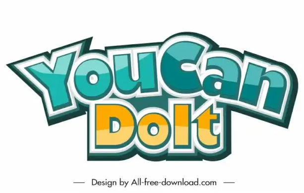 encourage text typography banner elegant flat modern shiny design 