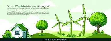 energy website banner template classic handdrawn