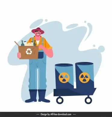 environental protection painting human rubbish classification cartoon sketch