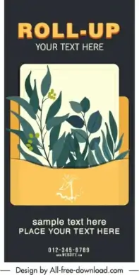 environment banner retro leaves decor roll up shape