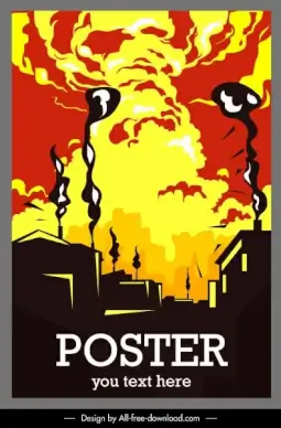 environment poster polluted plant smoke exhaustion dark dynamic