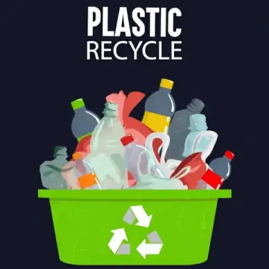environmental banner recycle sign plastic rubbish icons