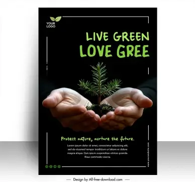 environmental protection poster template elegant closeup contrast