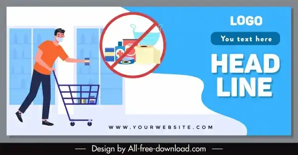 epidemic shopping banner shopper goods sketch