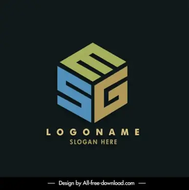 esg logo template 3d texts layout
