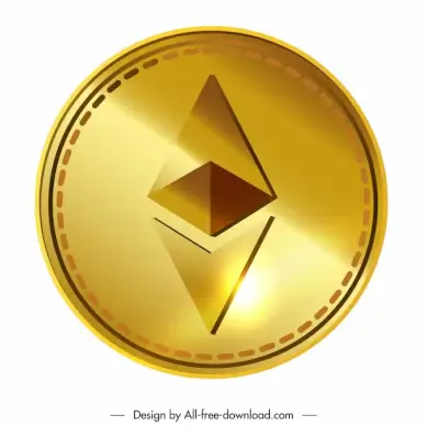 ethereum coin icon luxury golden design