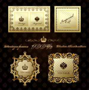 border templates golden vintage design