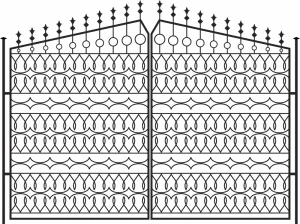iron gate template classical elegant symmetric repeating shapes