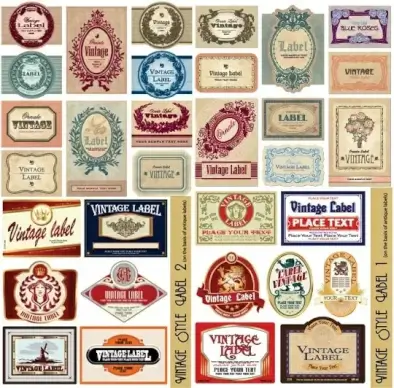 european retro label vector