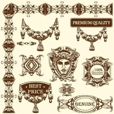 european retro lace 11 vector