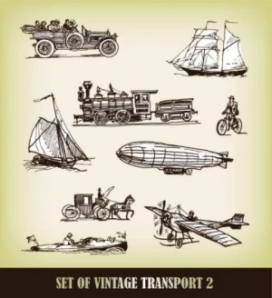 europeanstyle handdrawn transport carrier vector