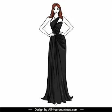 evening dresses template elegant black 