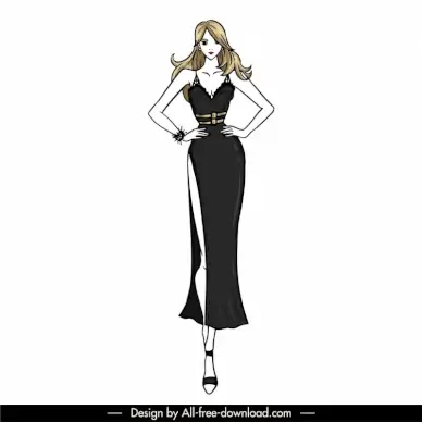 evening dresses  template elegant design