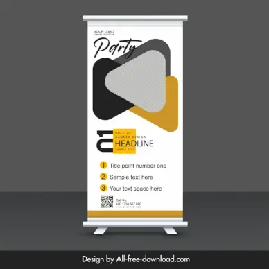 event conference standee banner template geometric decor