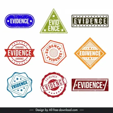 evidence stamp templates collection classical geometric shapes