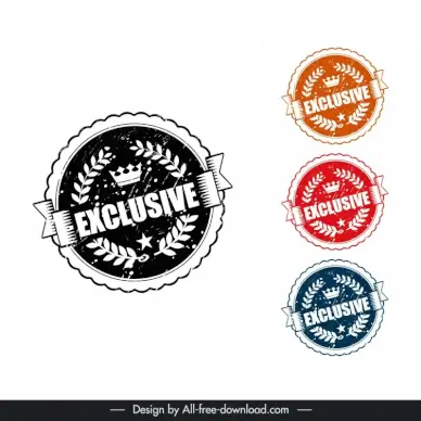 exclusive stamp templates collection ribbon leaf crown star classic