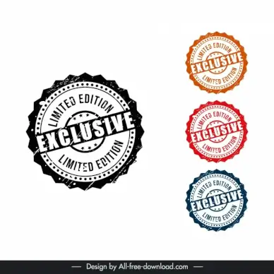 exclusive stamps collection stars serrated circles shapes