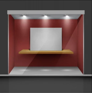 exhibition booth window free vector