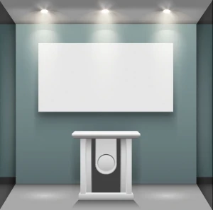 exhibition booth window free vector