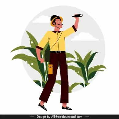 exploration job background searching man sketch cartoon design